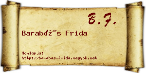 Barabás Frida névjegykártya