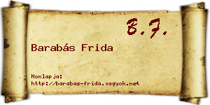 Barabás Frida névjegykártya